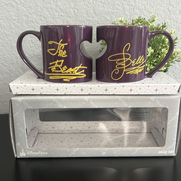 NWT Set of 2 Mug Belle and the Beast original Disney - Picture 2 of 8